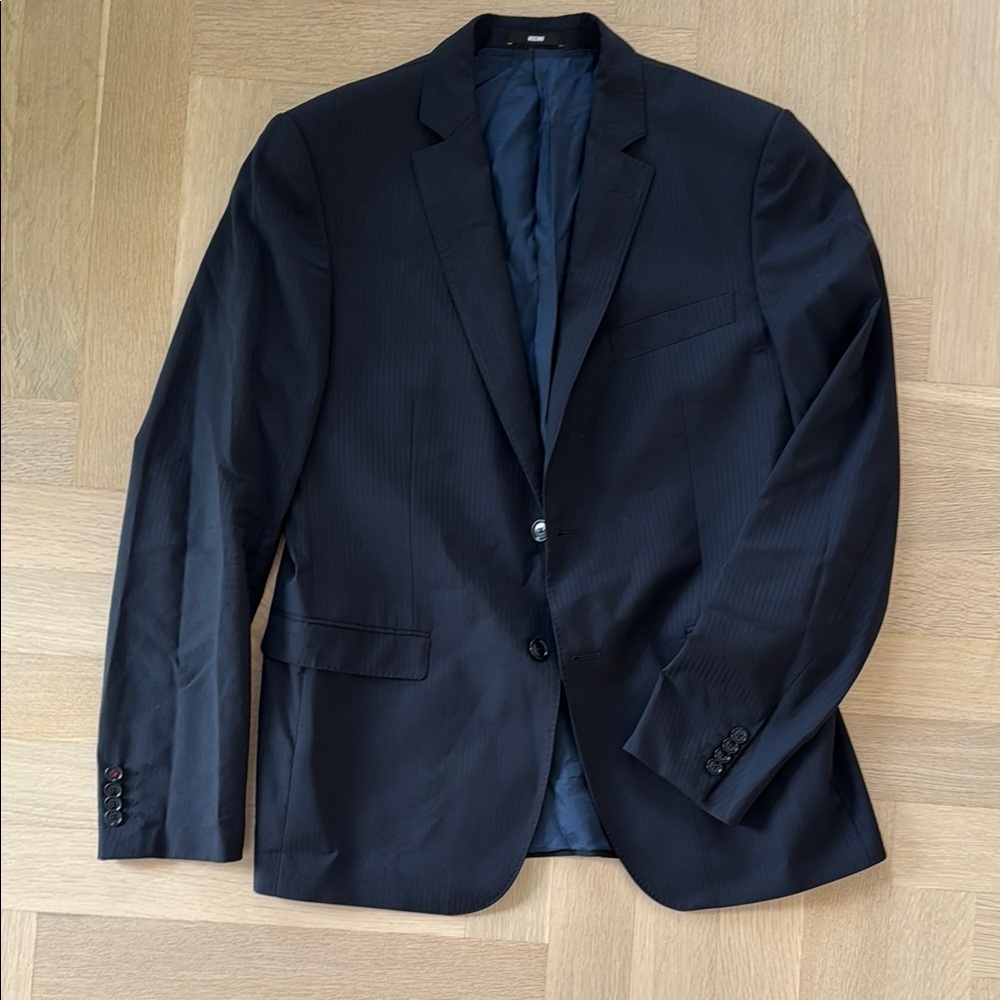 Moschino Men’s Blazer Navy/Navy Pinstripe double Button Size 54